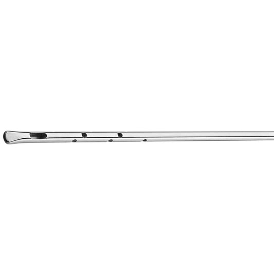 "Capistrano" single (wedge), 1x1 vent cannula w/ spatulated tip and 14 radial holes, 360° of extraction